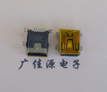深圳MINI USB 5P 接口 母座 全贴带麦拉 高9.6带0.9柱子
