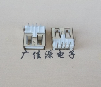 深圳 USB2.0 AF 90度 直插脚 无后盖 平口铜壳