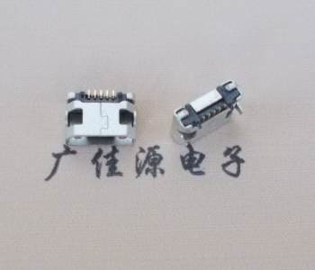 深圳迈克小型 USB连接器 平口5p插座 有柱带焊盘