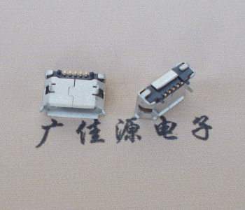深圳Micro USB 5pin接口 固定脚距6.4插板有柱卷边