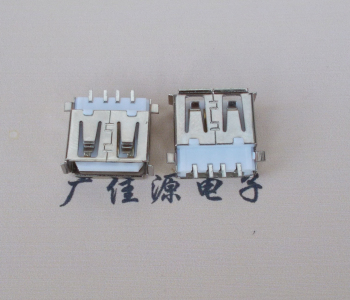 深圳USB母座 AF沉板1.9引脚4P贴片白胶芯卷边