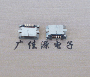 深圳Micro USB平口全贴板 鱼叉脚5.0长带定位柱加焊盘