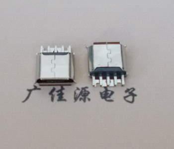 深圳Micro USB母座 防水接口焊线夹板式悬空翻边