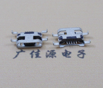 深圳MICRO USB 5PIN接口 沉板1.6MM 四脚插板无导位