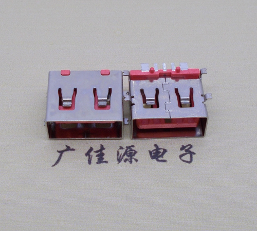 深圳全贴片USB AF 5P大电流母座,接地线功能胶芯6.5MM