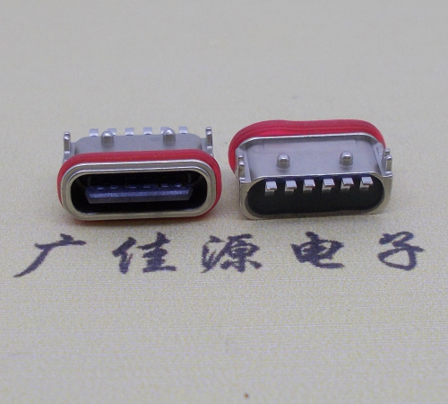 深圳防水Type-C6p母座卧式贴片连接器