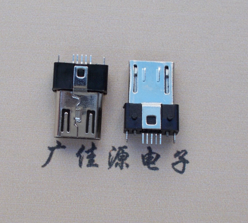 深圳MICRO USB 5P公头B型SMT贴板带柱