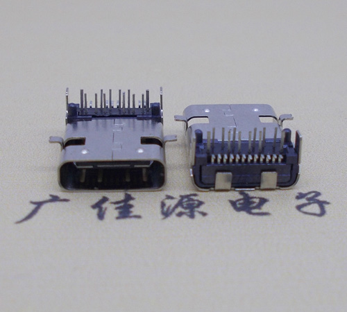 深圳板上型type-c24p母座前插后贴，卧式type-c连接器