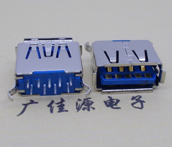 深圳USB3.0连接器接口.弯脚180度插座11.5直插卷边