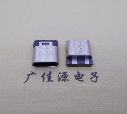 深圳电源椭圆形USB接口.type c2p焊线母座.充电尾部2点焊接详解