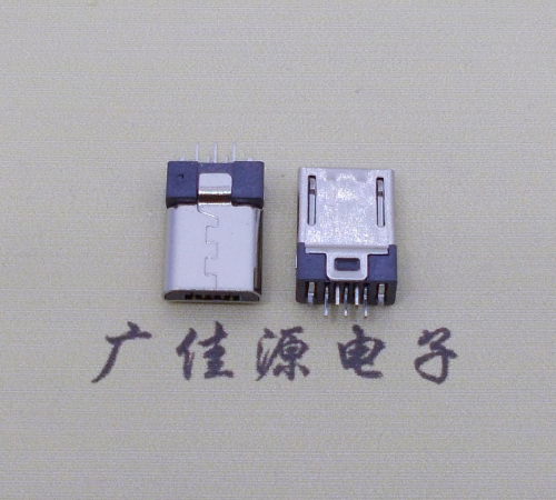 深圳micro 5p短体公头夹板0.8无地脚