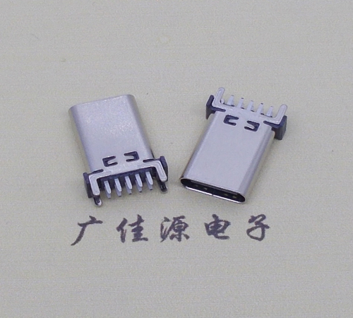深圳立式type c10p母座端子插板可过大电流充电和数据传输，高度H=13.10、13.70、15.0mm