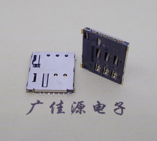 深圳NANO SIM 自弹式卡座 1.37H 带CD测试7Pin 手机卡座连接器
